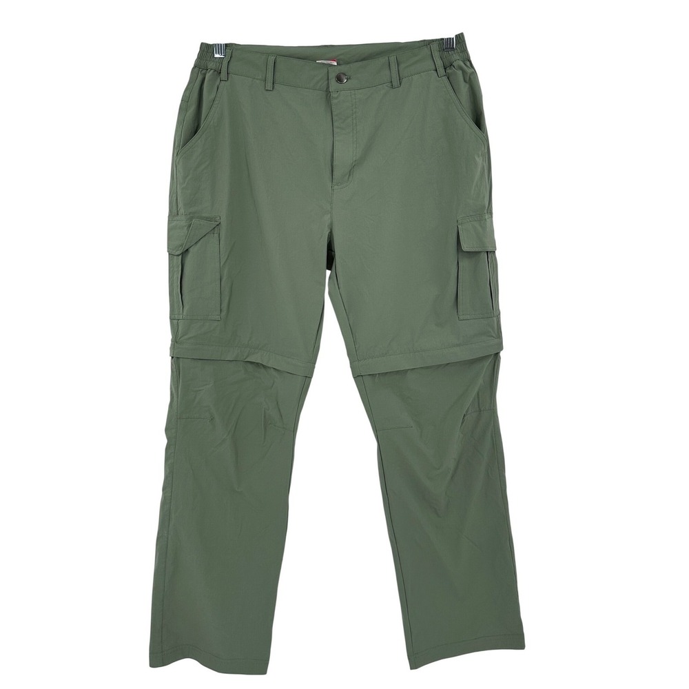 Nonwe Men's Convertible Cargo Hiking Pants Green Zip Off Shorts 32x30 Gorpcore